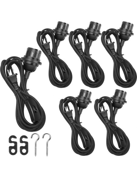 Kit de Luz Colgante Enchufable Hortsun 6 Paquetes E26/E27 3.6m