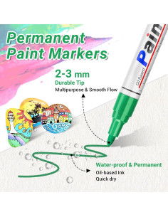 Juego de 12 Marcadores de Pintura Permanente DAPAWIN 2mm-3mm 2