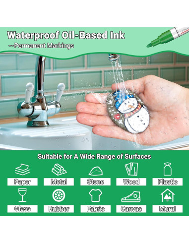 Juego de 12 Marcadores de Pintura Permanente DAPAWIN 2mm-3mm