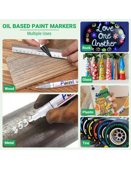 Juego de 12 Marcadores de Pintura Permanente DAPAWIN 2mm-3mm