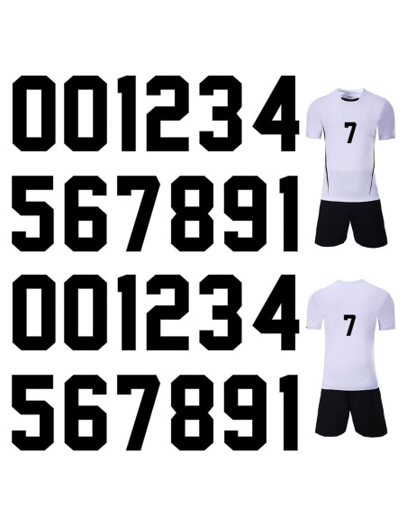 24 Piezas Transferencias de Calor CPEI Números 20 cm Negro