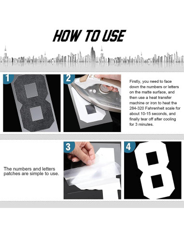 24 Piezas Transferencias de Calor CPEI Números 20 cm Negro