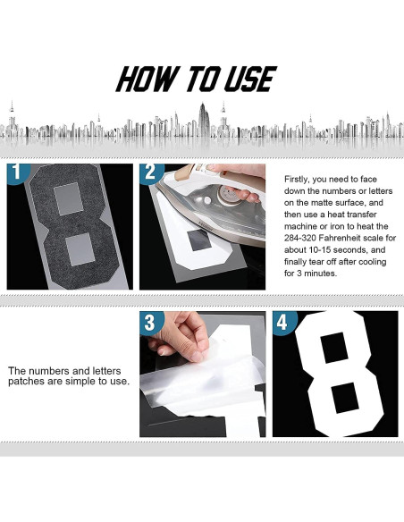 24 Piezas Transferencias de Calor CPEI Números 20 cm Negro