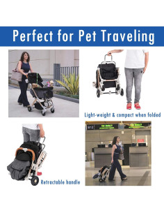 Carrito de Paseo para Mascotas HPZ Pet Rover Lite - Negro 2