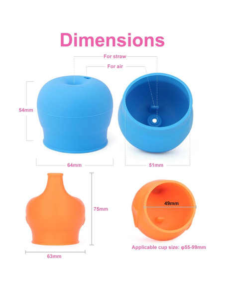 Paquete de 3 tapas de silicona VEAGINS para tazas 5.1cm