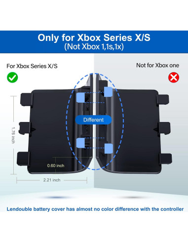Cubierta de Batería Reemplazo L LENDOUBLE para Xbox Series X/S