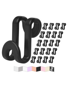 Ganchos Conectores para Perchas FREZON 60 Pcs Negro Ahorro Espacio