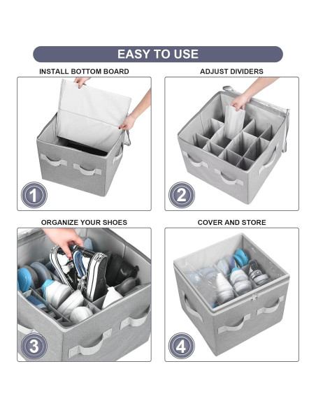 Organizador de Zapatos Moteph Gris Pequeño 12 Pares con Cubierta