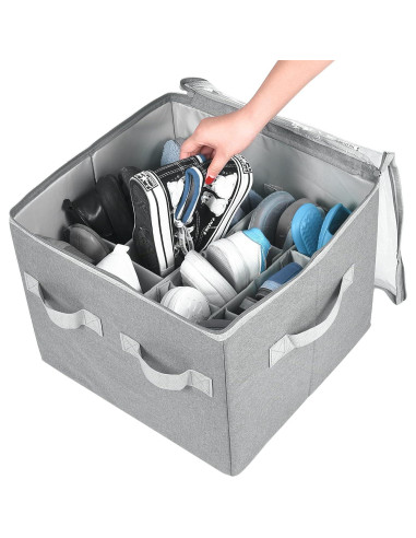 Organizador de Zapatos Moteph Gris Pequeño 12 Pares con Cubierta