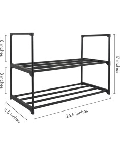 Estante de Zapatos 2 Niveles Americanflat - Negro - 43x67.3 cm 2