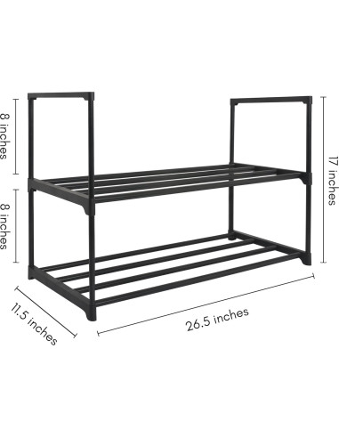 Estante de Zapatos 2 Niveles Americanflat - Negro - 43x67.3 cm