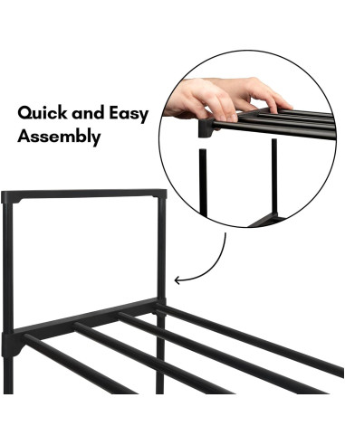 Estante de Zapatos 2 Niveles Americanflat - Negro - 43x67.3 cm