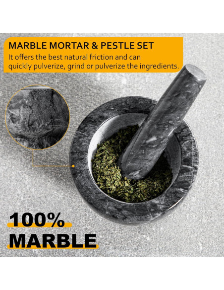 Conjunto Mortero y Maja de Mármol Velaze 12.95 cm 1.25 Tazas