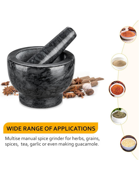 Conjunto Mortero y Maja de Mármol Velaze 12.95 cm 1.25 Tazas