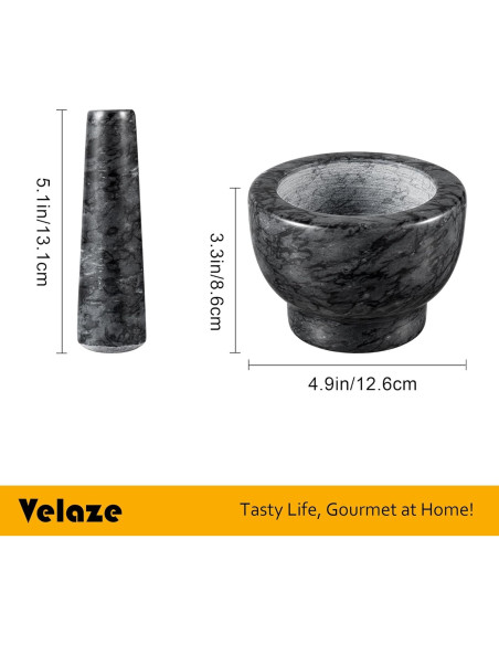 Conjunto Mortero y Maja de Mármol Velaze 12.95 cm 1.25 Tazas