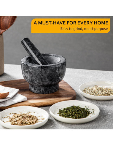 Conjunto Mortero y Maja de Mármol Velaze 12.95 cm 1.25 Tazas