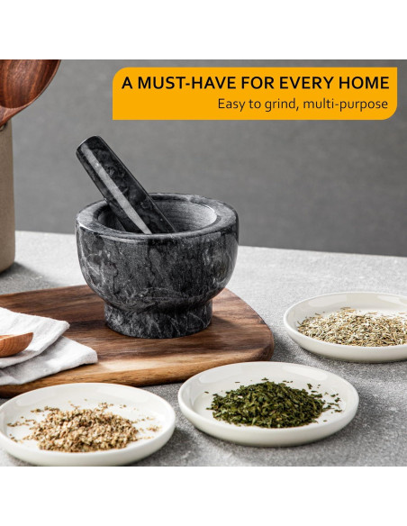 Conjunto Mortero y Maja de Mármol Velaze 12.95 cm 1.25 Tazas