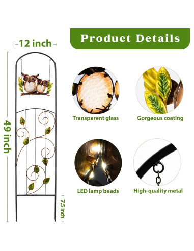 Trellis de Planta Solar Voumsil con Luz LED Decorativa