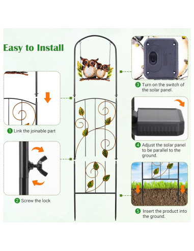 Trellis de Planta Solar Voumsil con Luz LED Decorativa