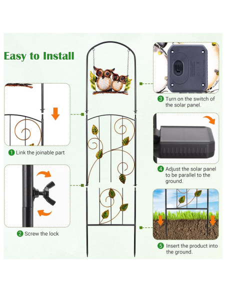 Trellis de Planta Solar Voumsil con Luz LED Decorativa