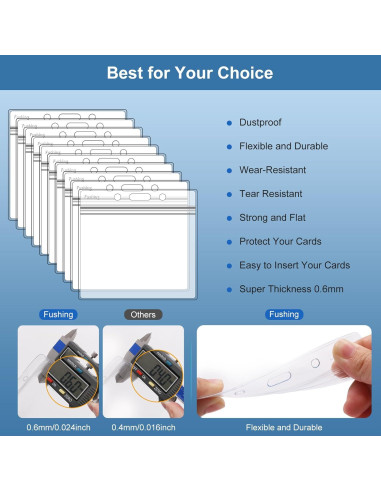 Fushing 20 Pcs Sujetadores Plásticos Transparentes con Cuerdas