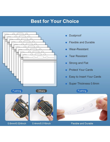 Fushing 20 Pcs Sujetadores Plásticos Transparentes con Cuerdas