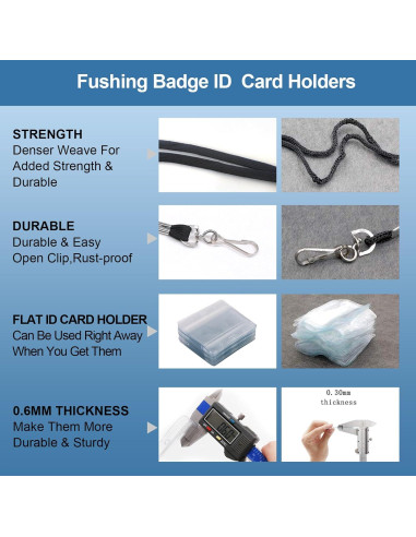 Fushing 20 Pcs Sujetadores Plásticos Transparentes con Cuerdas