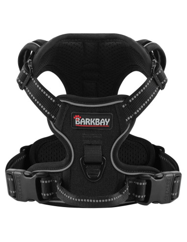 Arnés para Perros BARKBAY Sin Tirones Ajustable Negro S