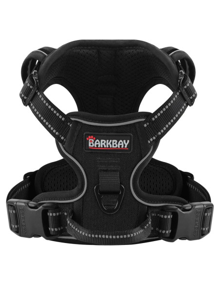Arnés para Perros BARKBAY Sin Tirones Ajustable Negro S