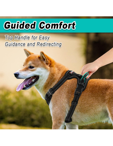 Arnés para Perros BARKBAY Sin Tirones Ajustable Negro S