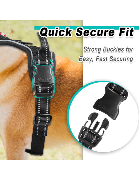 Arnés para Perros BARKBAY Sin Tirones Ajustable Negro S
