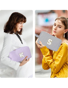 Bolsa de Maquillaje Personalizada Inicial A-Z - Negro 2