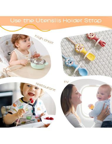 Cucharas para Bebés Autoalimentación SMAutoLife Albaricoque