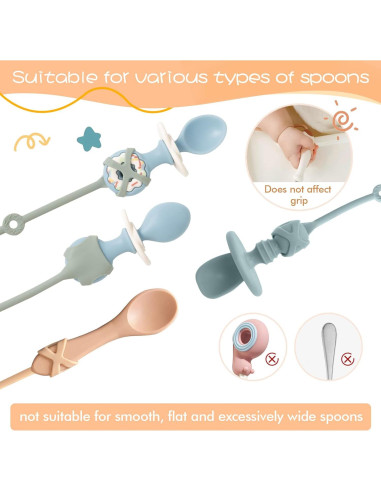 Cucharas para Bebés Autoalimentación SMAutoLife Albaricoque