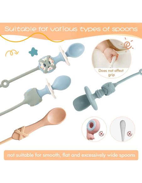 Cucharas para Bebés Autoalimentación SMAutoLife Albaricoque