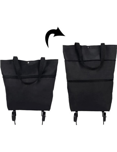Carrito de Compras Plegable Vensivy Negro 39x12x46cm Reutilizable