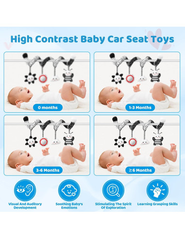 Juguete Colgante para Bebés AJsupojouet en Blanco y Negro