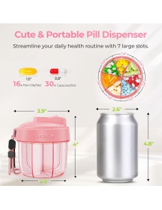 Dispensador de Pastillas AUVON Rosa para 7 Suplementos 2
