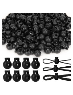 Cierres de Cuerda Ajustables Hysagtek 100 Pcs Plástico Negro