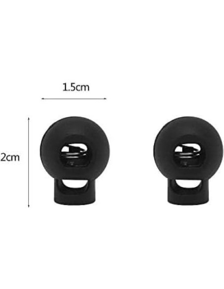 Cierres de Cuerda Ajustables Hysagtek 100 Pcs Plástico Negro