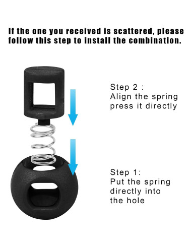 Cierres de Cuerda Ajustables Hysagtek 100 Pcs Plástico Negro