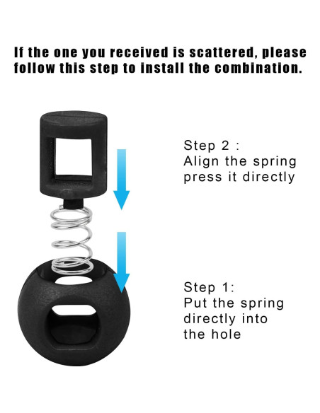 Cierres de Cuerda Ajustables Hysagtek 100 Pcs Plástico Negro