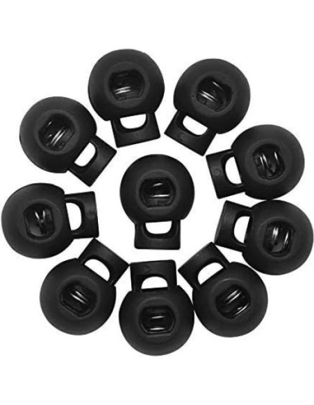 Cierres de Cuerda Ajustables Hysagtek 100 Pcs Plástico Negro