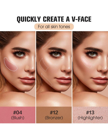 Paleta de Contorno 16 Colores SPRINGSKY - Rubores e Iluminadores