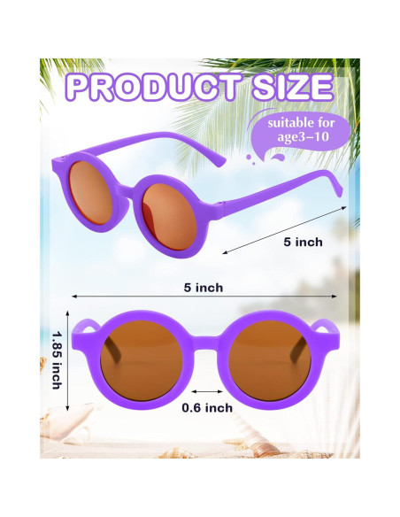 Gafas de sol redondas Flutesan para niños - 24 pares UV
