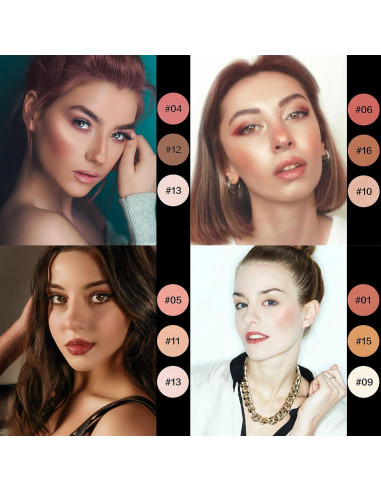 Paleta de Contorno 16 Colores SPRINGSKY - Rubores e Iluminadores