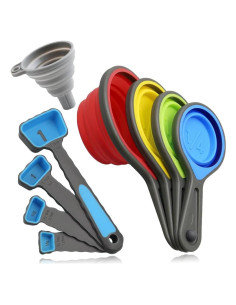 Set de Tazas y Cucharas Medidoras Leepiya 8 Piezas Silicona
