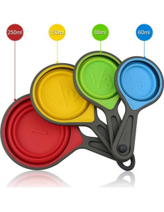 Set de Tazas y Cucharas Medidoras Leepiya 8 Piezas Silicona 2