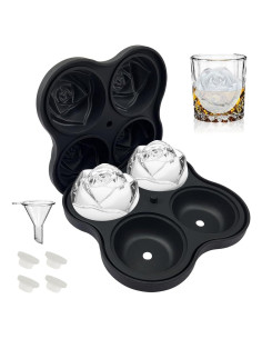 Bandeja de Hielo en Forma de Rosa CAMKYDE 6.35 cm 4 Cavidades