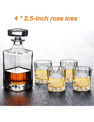 Bandeja de Hielo en Forma de Rosa CAMKYDE 6.35 cm 4 Cavidades